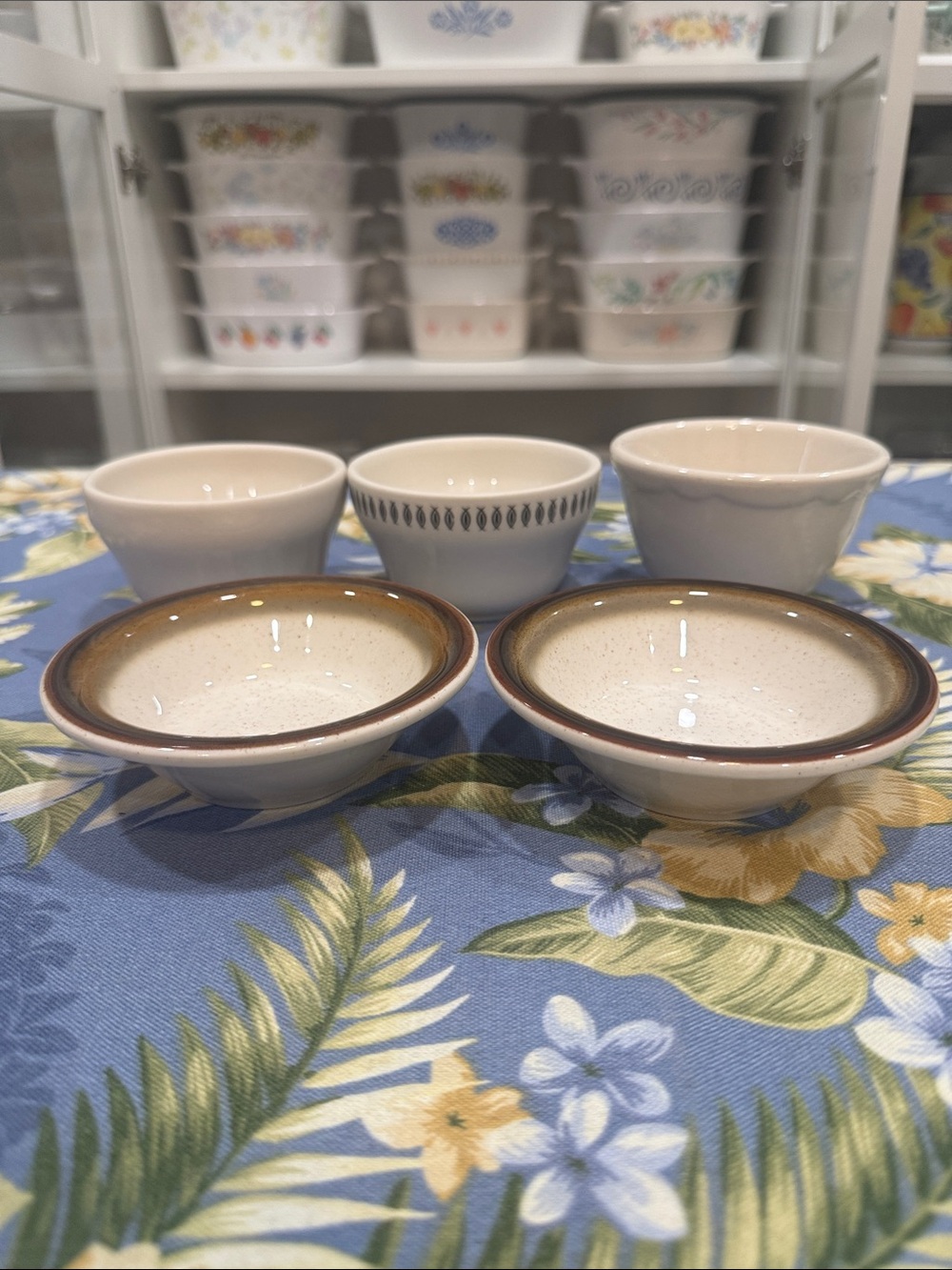 Ceramic Ramekins in Cream with Brown Rim - Multipack